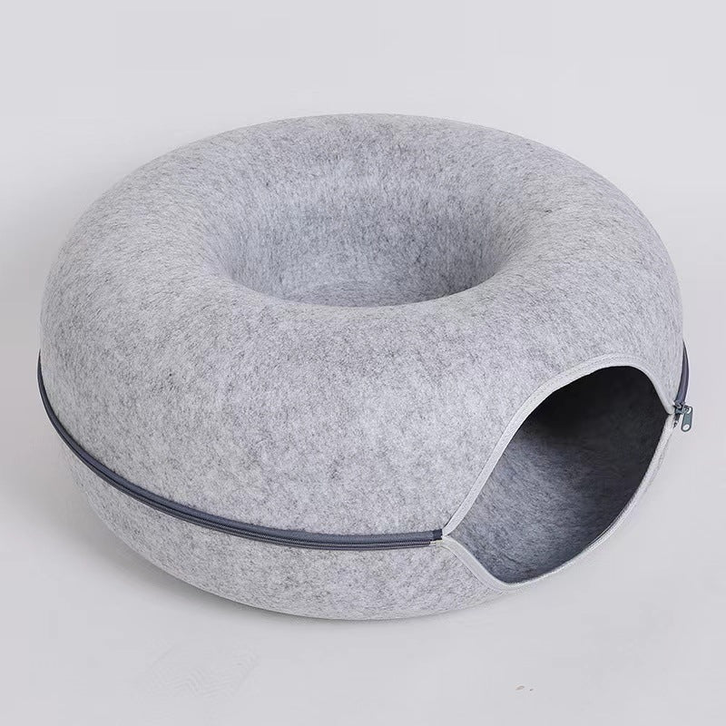 Donut Cat Bed Light Gray