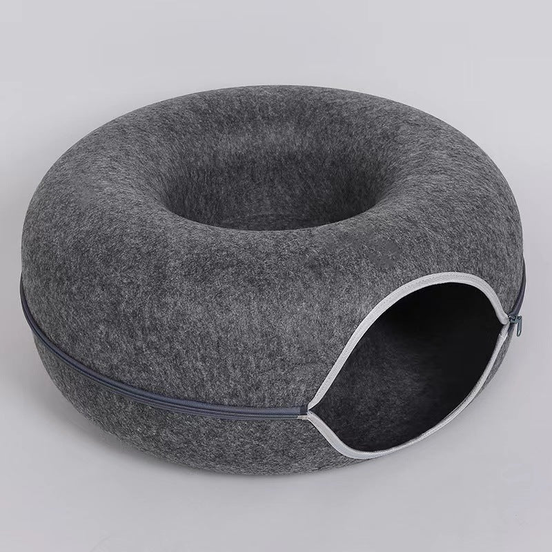Donut Cat Bed Dark Gray